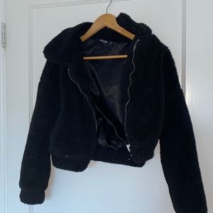 Size S nasty gal puffy black jacket, perfect condition, material 100% intact